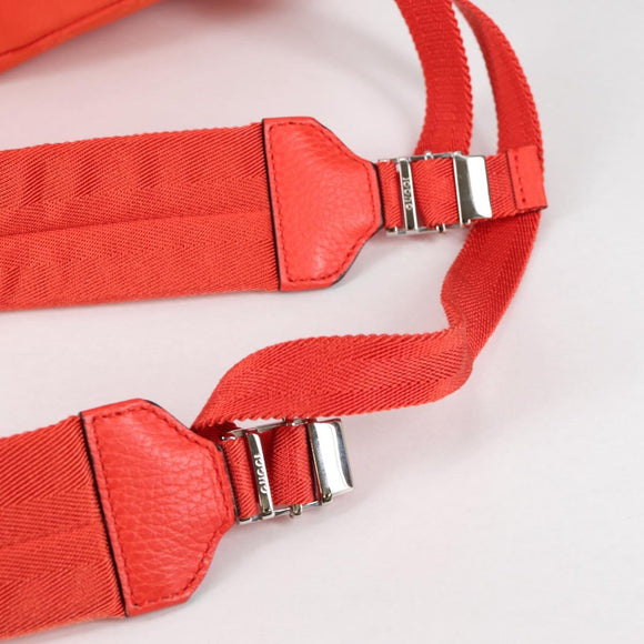 GUCCI GG Canvas Backpack Nylon Orange Silver 406361 Auth 137809