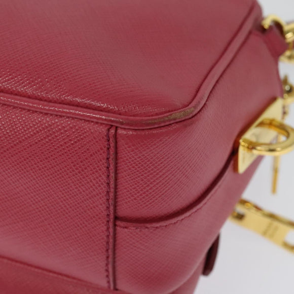 PRADA Shoulder Bag Safiano leather Pink Gold BT1010 Auth 137816