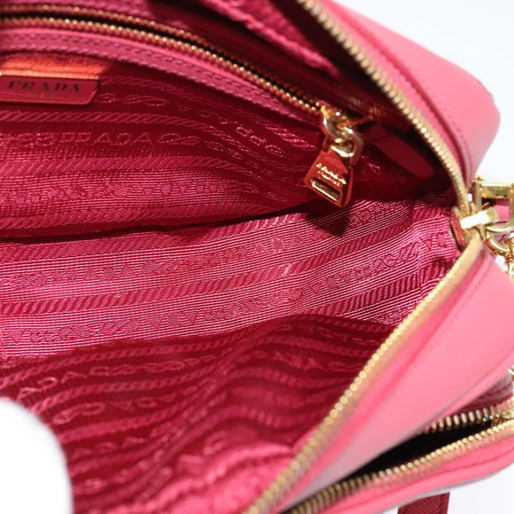 PRADA Shoulder Bag Safiano leather Pink Gold BT1010 Auth 137816