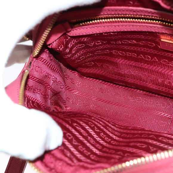 PRADA Shoulder Bag Safiano leather Pink Gold BT1010 Auth 137816