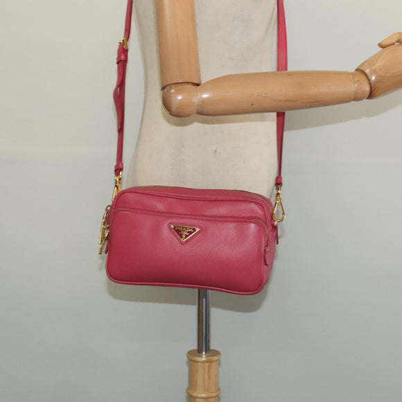 PRADA Shoulder Bag Safiano leather Pink Gold BT1010 Auth 137816