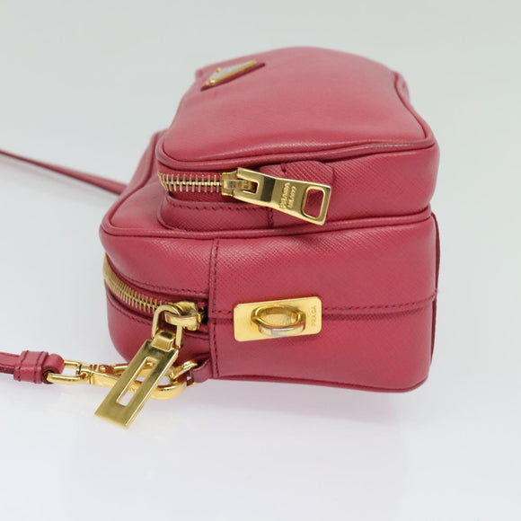 PRADA Shoulder Bag Safiano leather Pink Gold BT1010 Auth 137816