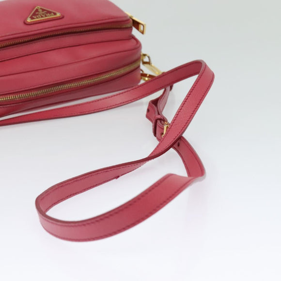 PRADA Shoulder Bag Safiano leather Pink Gold BT1010 Auth 137816