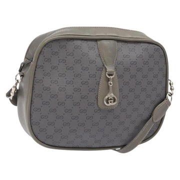 GUCCI Micro GG Supreme Shoulder Bag PVC Vintage Gray Silver Auth 137819