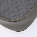 GUCCI Micro GG Supreme Shoulder Bag PVC Vintage Gray Silver Auth 137819-15