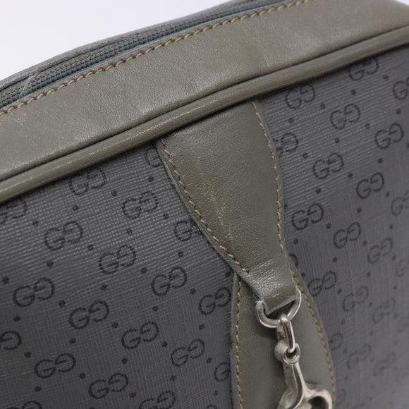 GUCCI Micro GG Supreme Shoulder Bag PVC Vintage Gray Silver Auth 137819