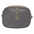 GUCCI Micro GG Supreme Shoulder Bag PVC Vintage Gray Silver Auth 137819-13