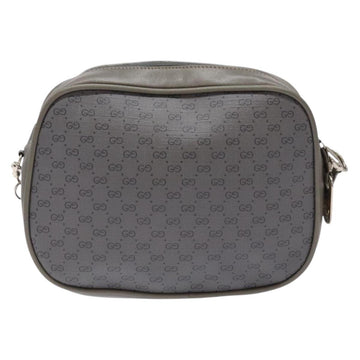 GUCCI Micro GG Supreme Shoulder Bag PVC Vintage Gray Silver Auth 137819 - 0
