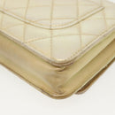 CHANEL Matelasse Chain Wallet Shoulder Bag Lamb Skin Gold Tone CC Auth 137823-13