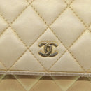 CHANEL Matelasse Chain Wallet Shoulder Bag Lamb Skin Gold Tone CC Auth 137823-14