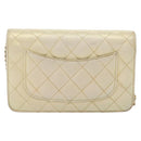 CHANEL Matelasse Chain Wallet Shoulder Bag Lamb Skin Gold Tone CC Auth 137823-3