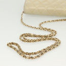 CHANEL Matelasse Chain Wallet Shoulder Bag Lamb Skin Gold Tone CC Auth 137823-7