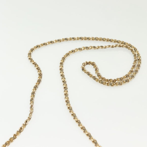 CHANEL Matelasse Chain Wallet Shoulder Bag Lamb Skin Gold Tone CC Auth 137823