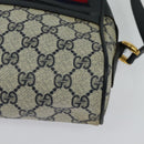 GUCCI GG Supreme Sherry Line Shoulder Bag PVC Navy Gold 119 02 087 Auth 137826-14