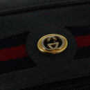 GUCCI GG Supreme Sherry Line Shoulder Bag PVC Navy Gold 119 02 087 Auth 137826-17