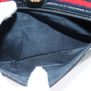 GUCCI GG Supreme Sherry Line Shoulder Bag PVC Navy Gold 119 02 087 Auth 137826-20