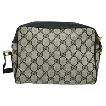 GUCCI GG Supreme Sherry Line Shoulder Bag PVC Navy Gold 119 02 087 Auth 137826 - 0