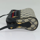 GUCCI GG Supreme Sherry Line Shoulder Bag PVC Navy Gold 119 02 087 Auth 137826-3