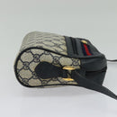 GUCCI GG Supreme Sherry Line Shoulder Bag PVC Navy Gold 119 02 087 Auth 137826-4