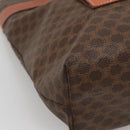 CELINE Macadam Canvas Tote Bag PVC Leather Brown Gold Auth 137828-15