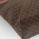 CELINE Macadam Canvas Tote Bag PVC Leather Brown Gold Auth 137828-17