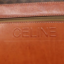 CELINE Macadam Canvas Tote Bag PVC Leather Brown Gold Auth 137828-18