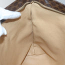 CELINE Macadam Canvas Tote Bag PVC Leather Brown Gold Auth 137828-21