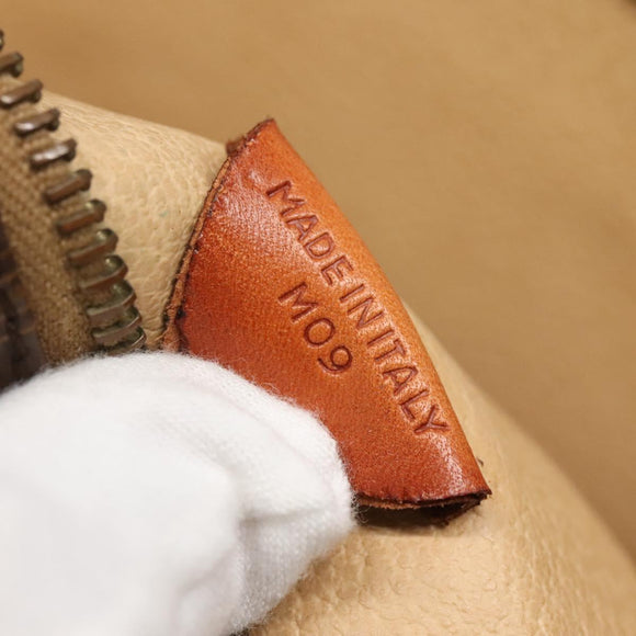 CELINE Macadam Canvas Tote Bag PVC Leather Brown Gold Auth 137828