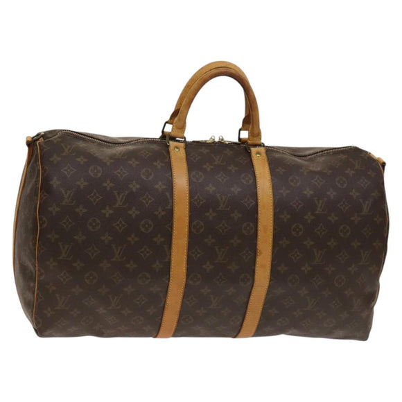 LOUIS VUITTON Monogram Keepall Bandouliere 55 Boston Bag M41414 LV Auth 137835
