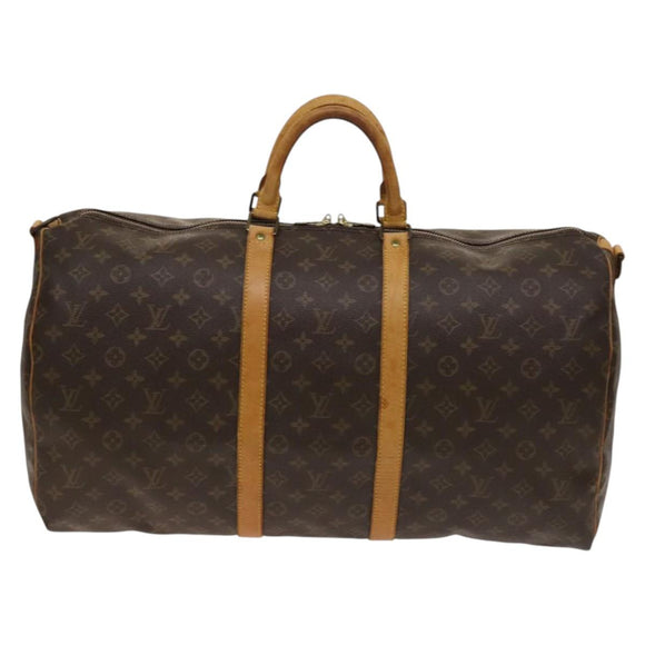 LOUIS VUITTON Monogram Keepall Bandouliere 55 Boston Bag M41414 LV Auth 137835