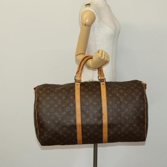 LOUIS VUITTON Monogram Keepall Bandouliere 55 Boston Bag M41414 LV Auth 137835
