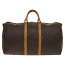 LOUIS VUITTON Monogram Keepall Bandouliere 55 Boston Bag M41414 LV Auth 137835-2
