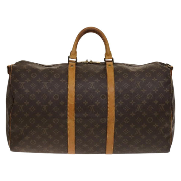 LOUIS VUITTON Monogram Keepall Bandouliere 55 Boston Bag M41414 LV Auth 137835