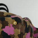 PRADA Camouflage Canapa GM Hand Bag Canvas Purple Gold Auth 137846-15