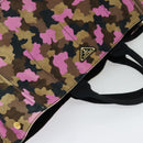 PRADA Camouflage Canapa GM Hand Bag Canvas Purple Gold Auth 137846-6