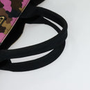 PRADA Camouflage Canapa GM Hand Bag Canvas Purple Gold Auth 137846-7