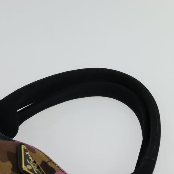 PRADA Camouflage Canapa GM Hand Bag Canvas Purple Gold Auth 137846