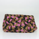 PRADA Camouflage Canapa GM Hand Bag Canvas Purple Gold Auth 137846-5