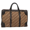 Christian Dior Trotter Canvas Hand Bag Brown Gold Auth 137848-1