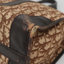 Christian Dior Trotter Canvas Hand Bag Brown Gold Auth 137848-9