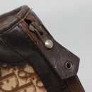 Christian Dior Trotter Canvas Hand Bag Brown Gold Auth 137848-10