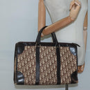 Christian Dior Trotter Canvas Hand Bag Brown Gold Auth 137848-19