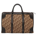 Christian Dior Trotter Canvas Hand Bag Brown Gold Auth 137848-13
