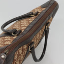Christian Dior Trotter Canvas Hand Bag Brown Gold Auth 137848-6