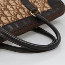 Christian Dior Trotter Canvas Hand Bag Brown Gold Auth 137848-7