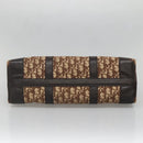 Christian Dior Trotter Canvas Hand Bag Brown Gold Auth 137848-5