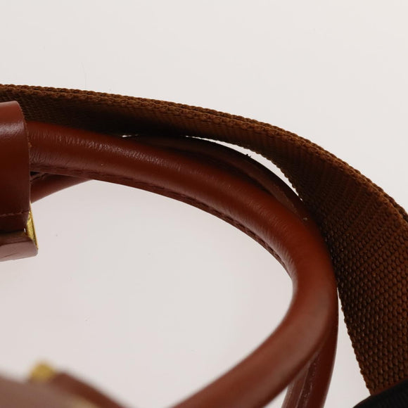 MCM Logogram Vicetos Boston Bag PVC Leather 2way Brown Gold Auth 137855