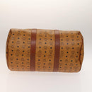 MCM Logogram Vicetos Boston Bag PVC Leather 2way Brown Gold Auth 137855-11