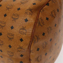 MCM Logogram Vicetos Boston Bag PVC Leather 2way Brown Gold Auth 137855-12