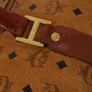 MCM Logogram Vicetos Boston Bag PVC Leather 2way Brown Gold Auth 137855-16